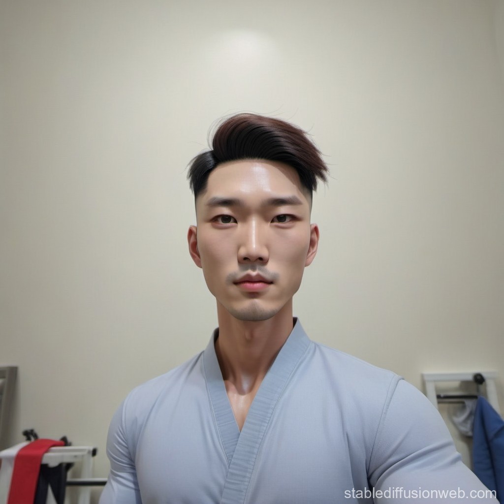 Portrait of a Young Man in Casual Attire