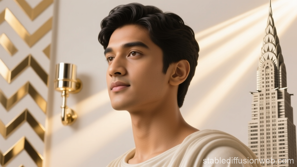 Portrait of a Young Man in Elegant Interior