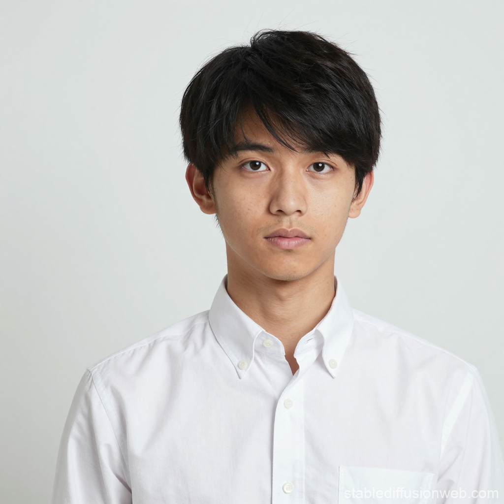 Portrait of a Young Man in White Shirt