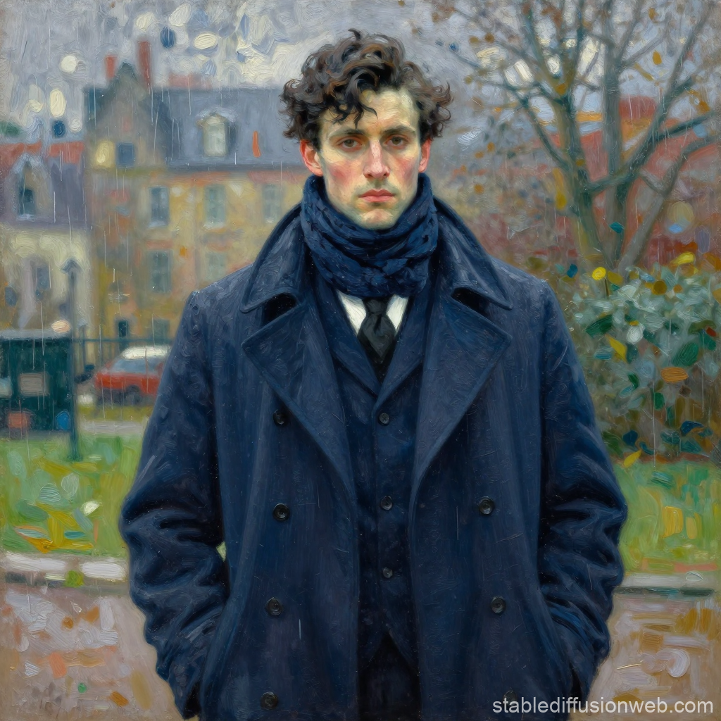 Portrait of a Young Man on a Rainy Day