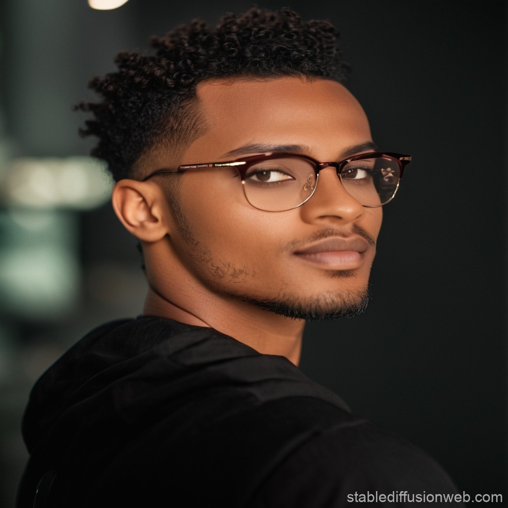 Portrait of a Young Man Wearing Glasses
