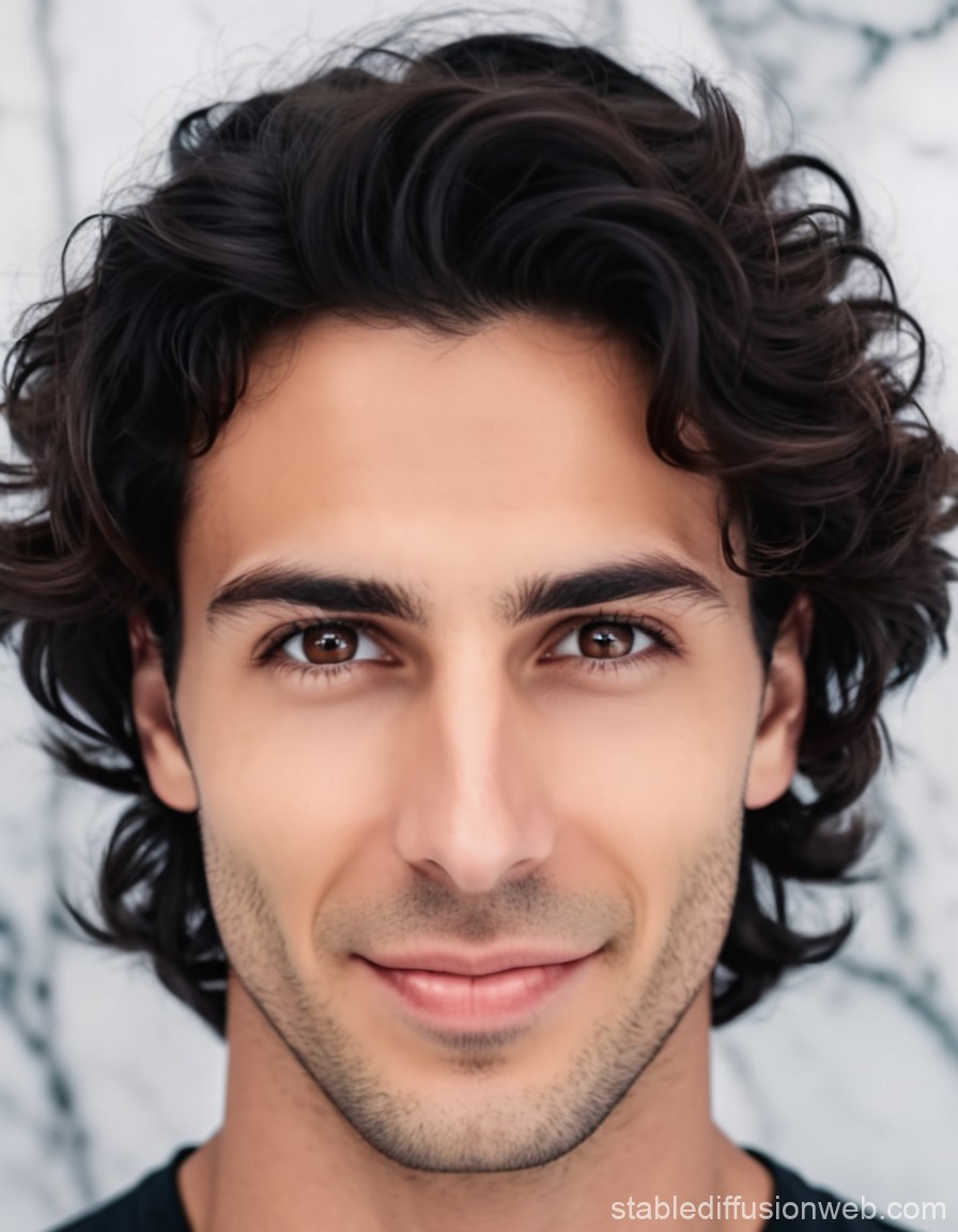 Portrait of a Young Man with Curly Hair