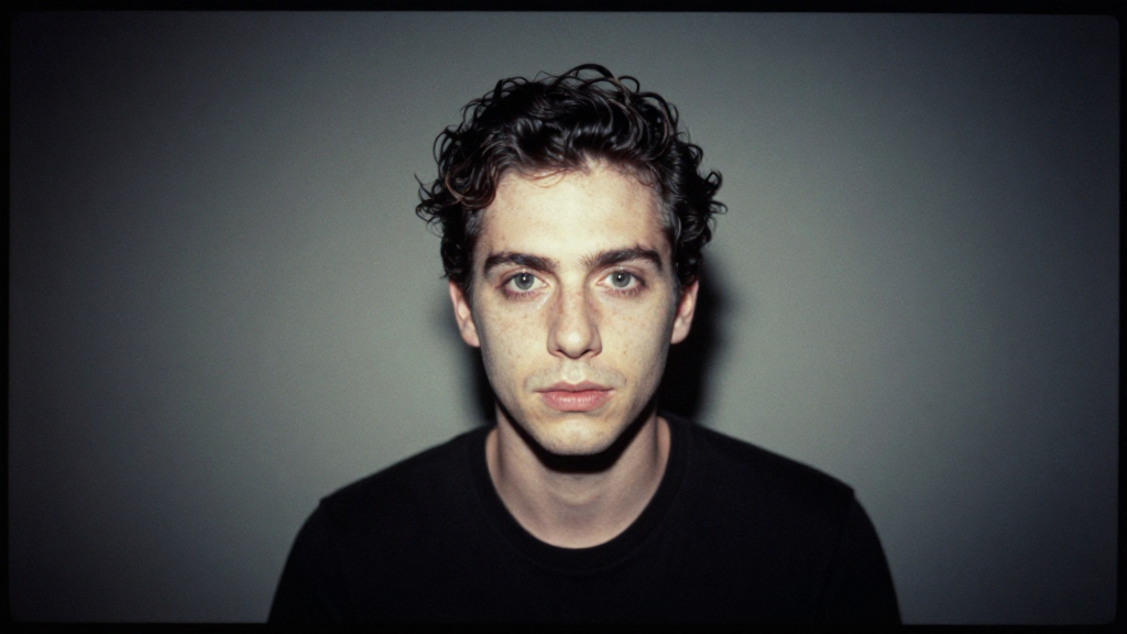 Portrait of a Young Man with Curly Hair