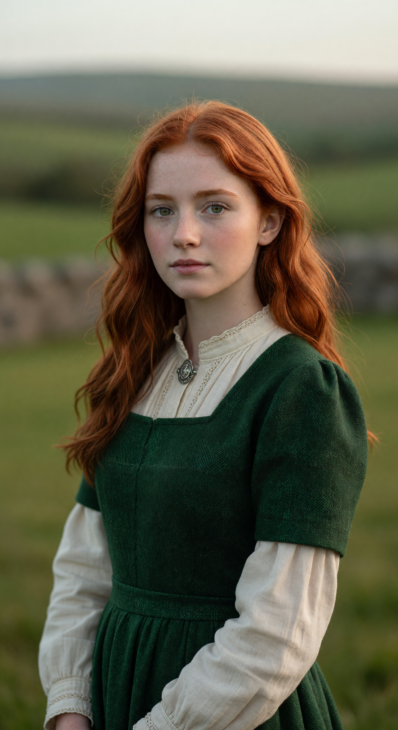 Portrait of a Young Red-Haired Woman in Traditional Dress