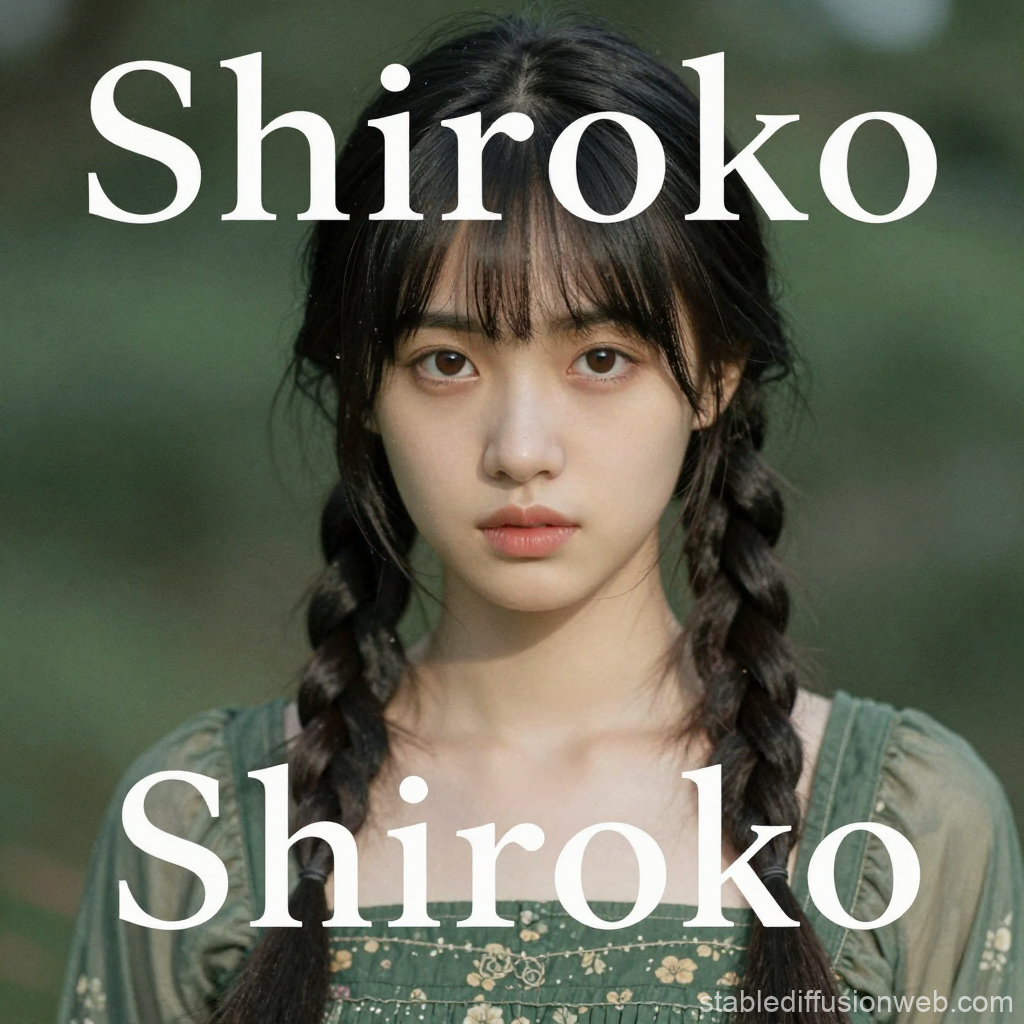 Portrait of a Young Woman with Braided Hair