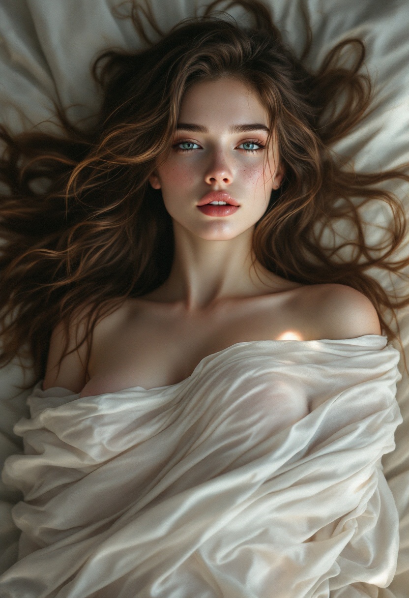 Portrait of a Young Woman with Flowing Hair