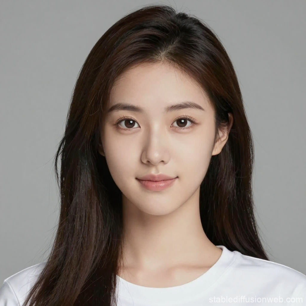 Portrait of a Young Woman with Natural Expression