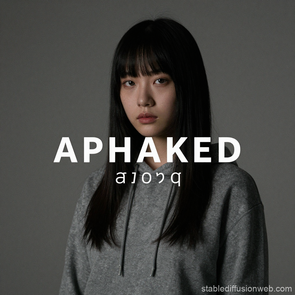 Portrait of a Young Woman with Text Overlay