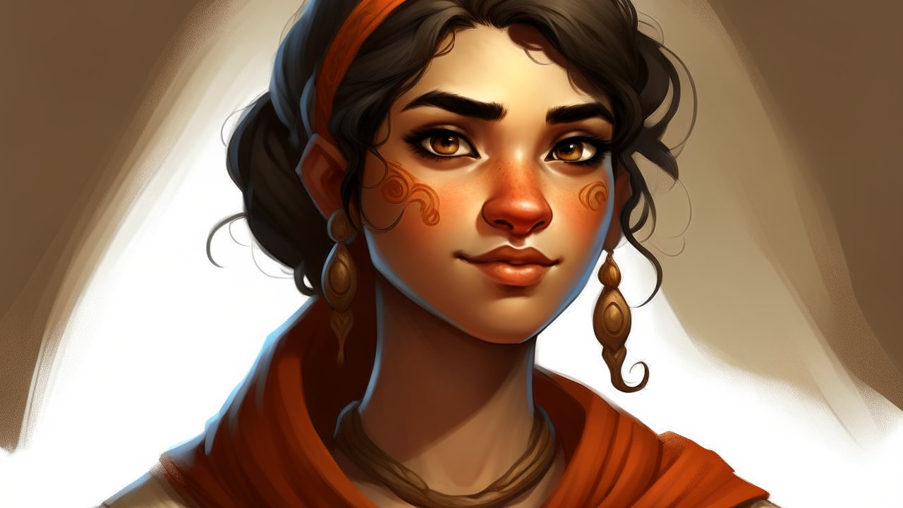 Portrait of a Young Woman with Tribal Face Paint