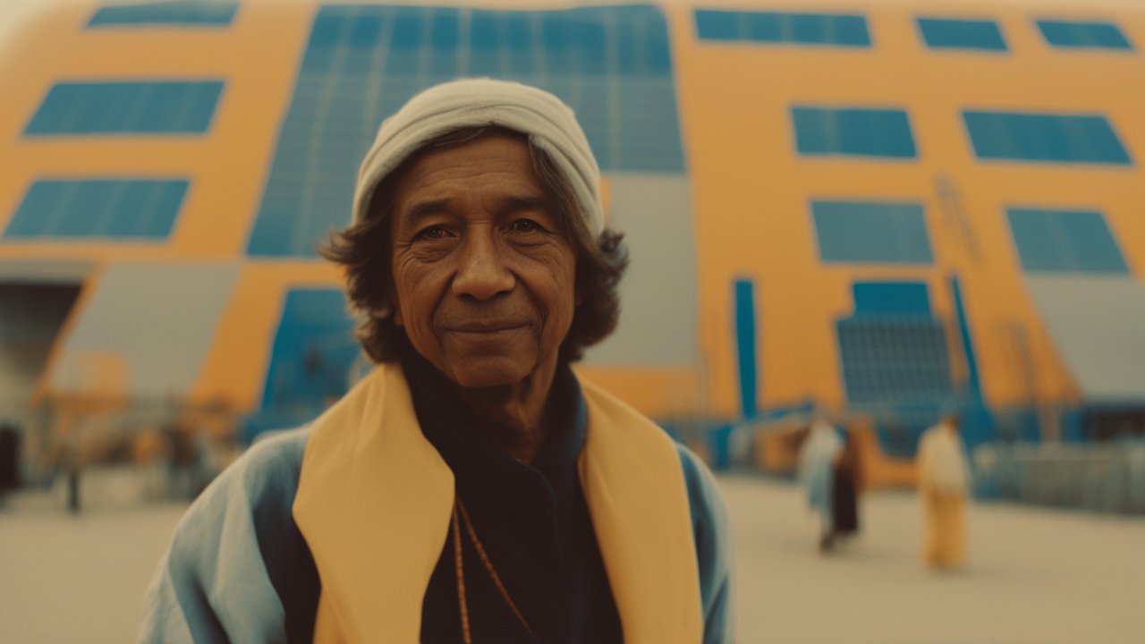 Portrait of an Elderly Person in Urban Setting