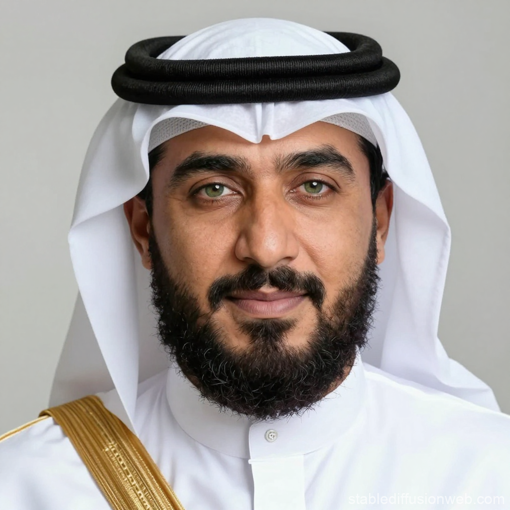 Portrait of Arab Leader in Traditional Attire