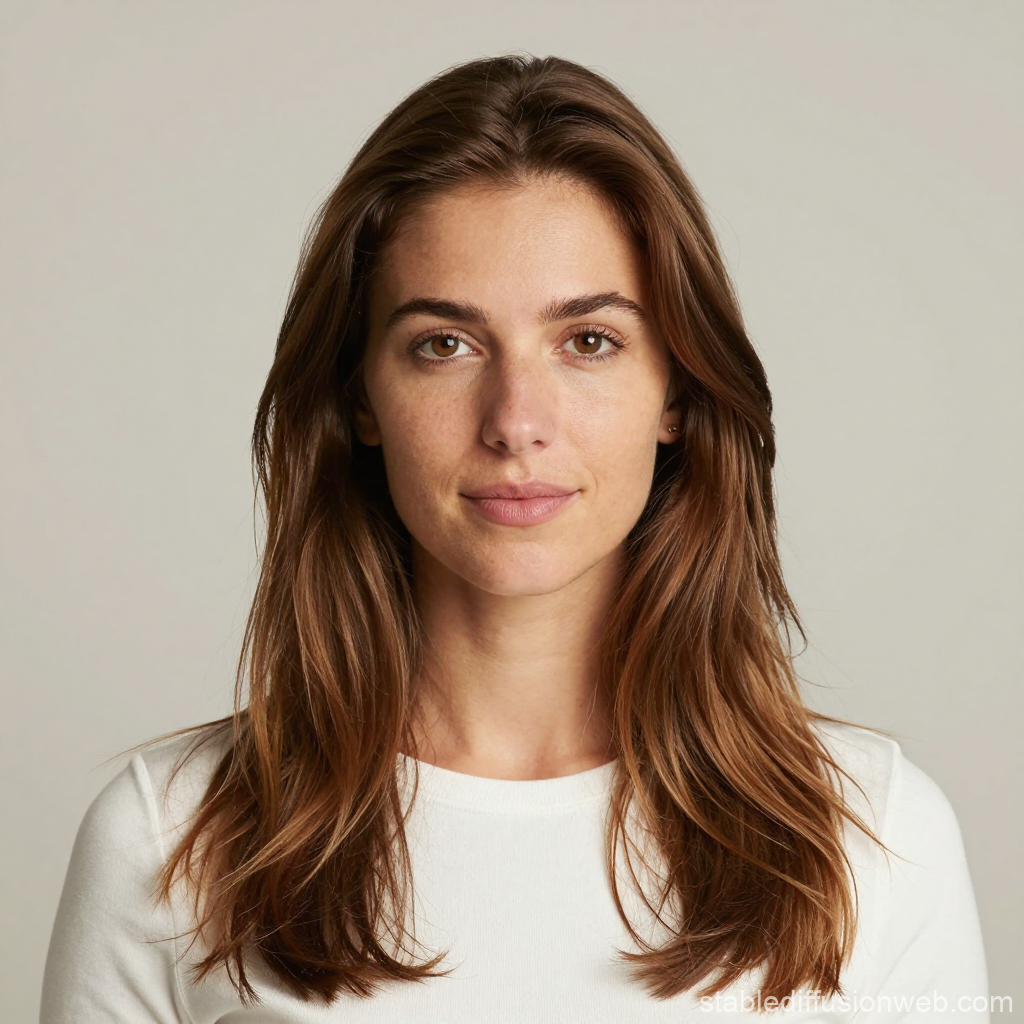 Portrait of Auburn-Haired Woman with Natural Expression