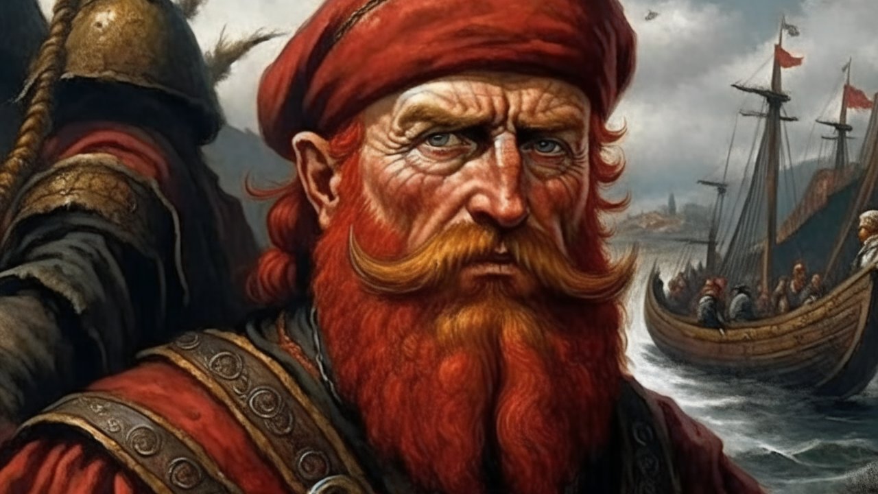 Portrait of Barbarossa the Red-Bearded Pirate