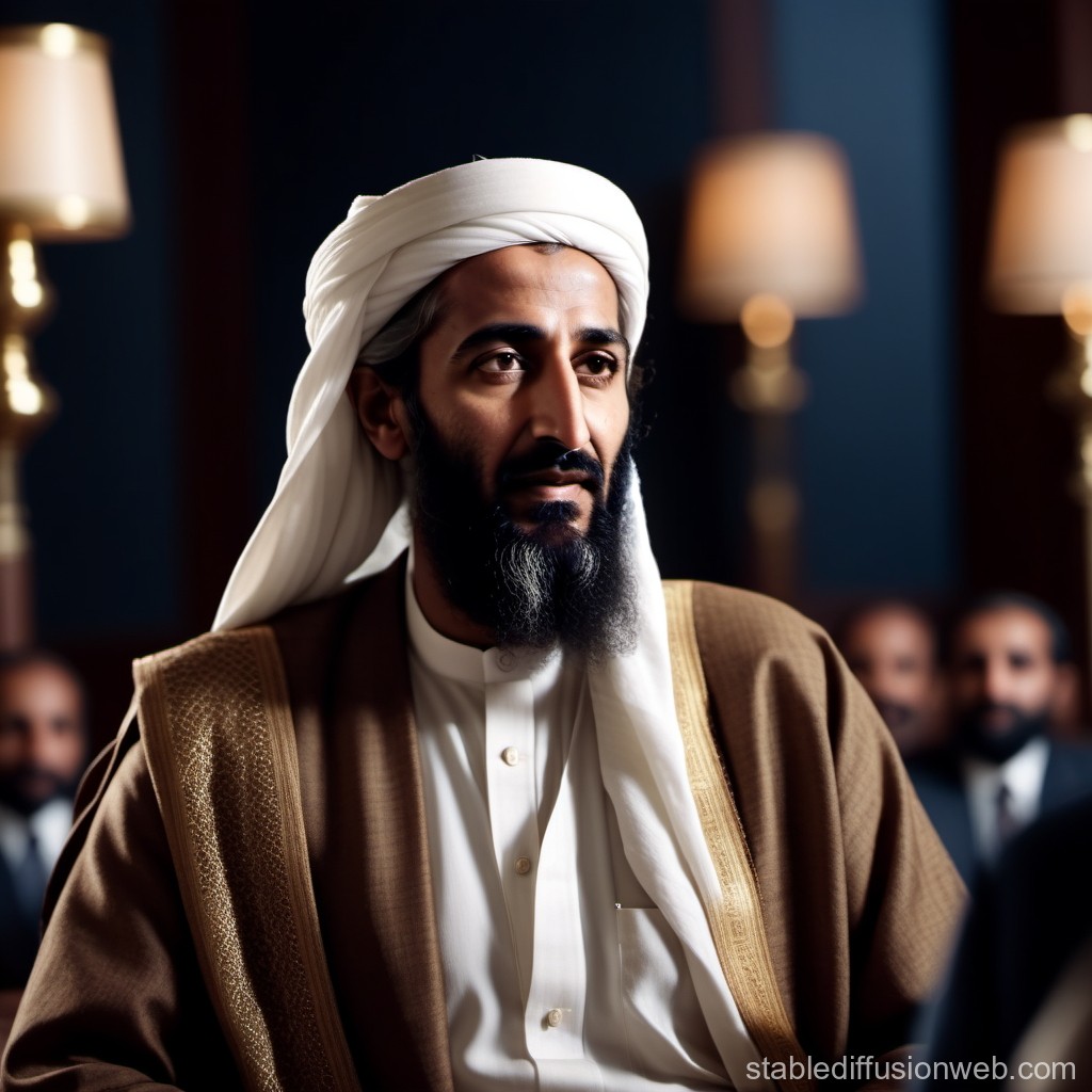 Portrait of Middle Eastern Man in Traditional Attire