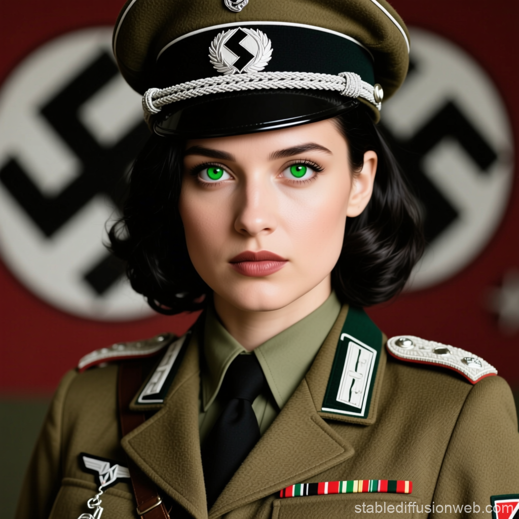 Portrait of Woman in Historical Military Uniform