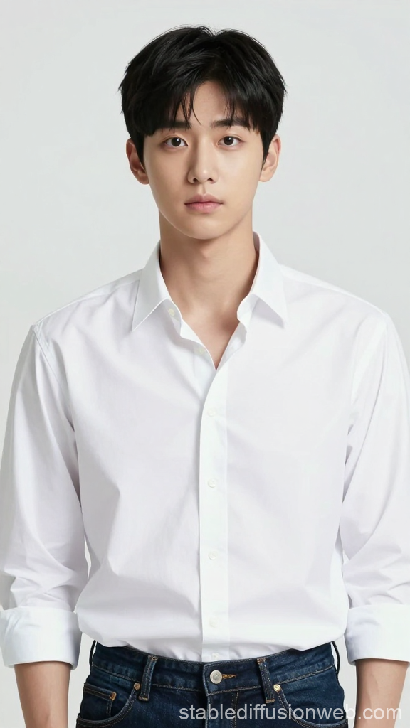 Portrait of Young Man in White Shirt