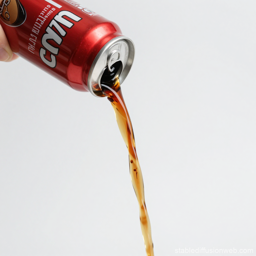 Pouring Cola from a Red Can