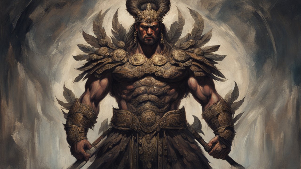 Powerful Warrior King in Ornate Armor