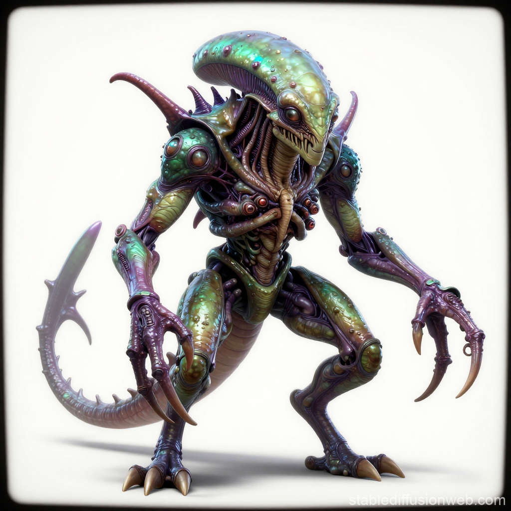 Predatory Alien Creature with Biomechanical Features