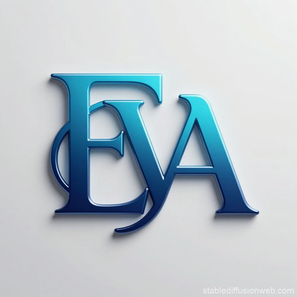 Premium 3D Blue EVA Monogram Logo