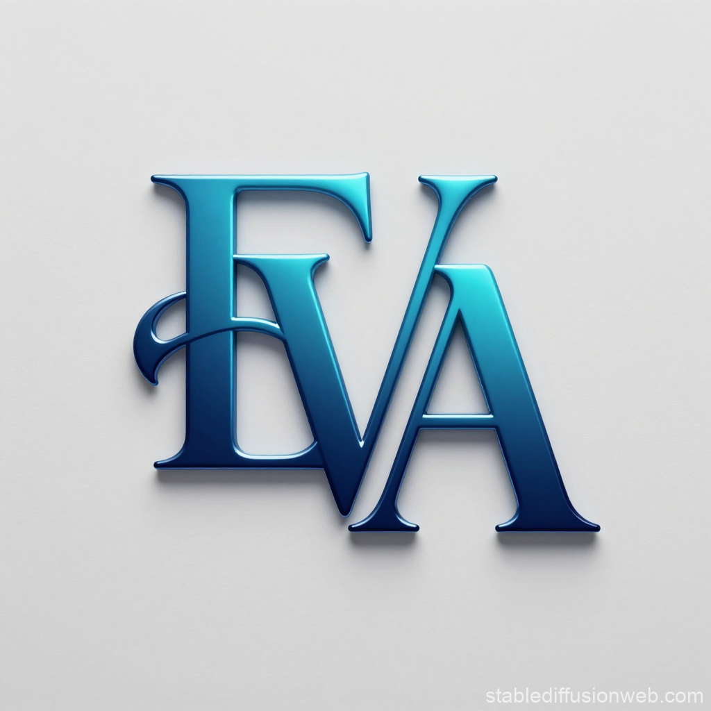 Premium Metallic Blue EVA Logo Design