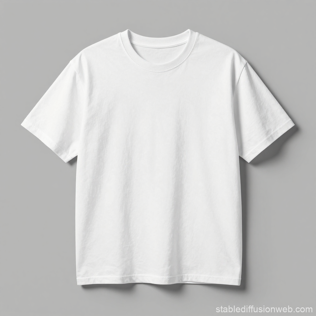 Premium White Oversized T-Shirt on Gray Background