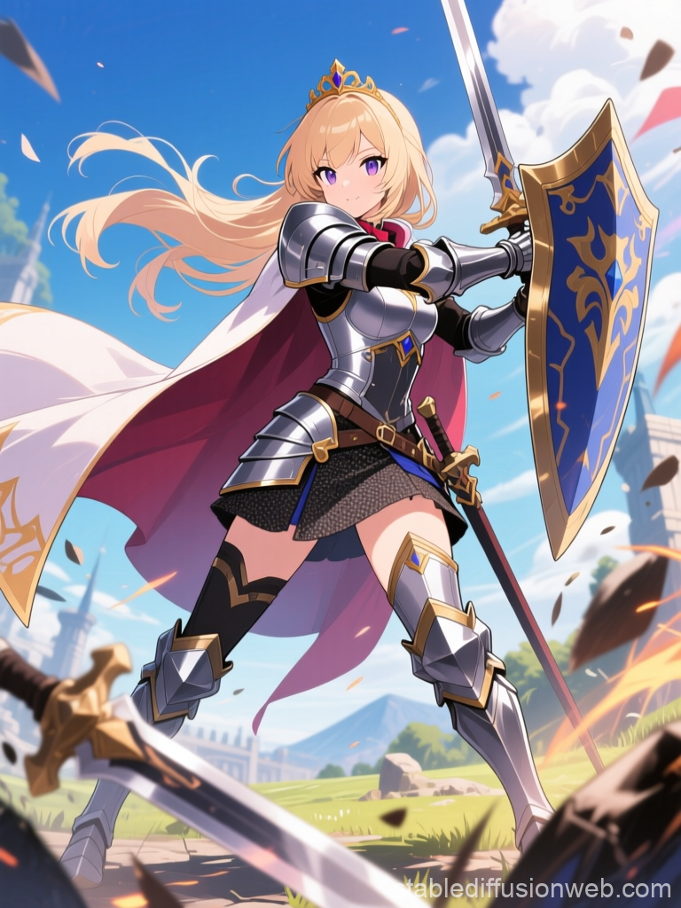 Princess Knight in Shining Armor Ready for Battle