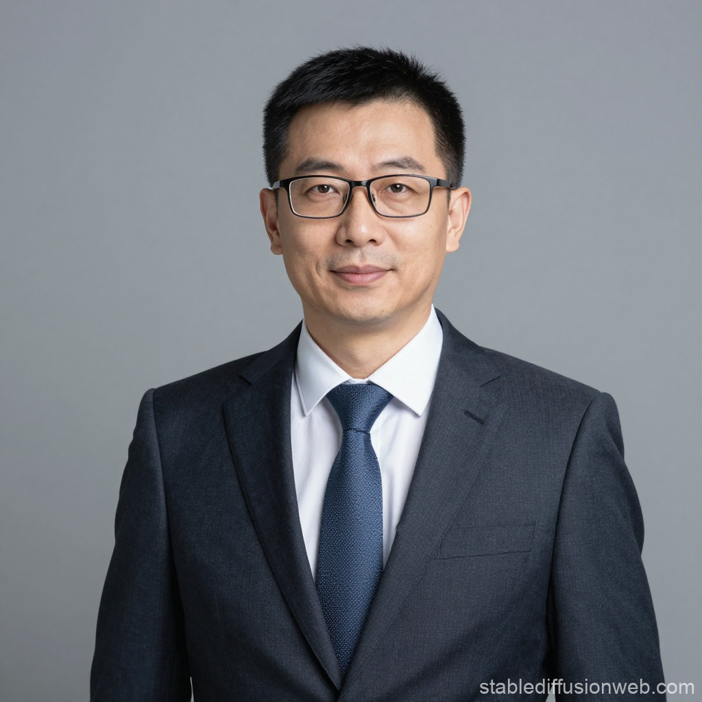 Professional Middle-Aged Businessman in Suit and Tie