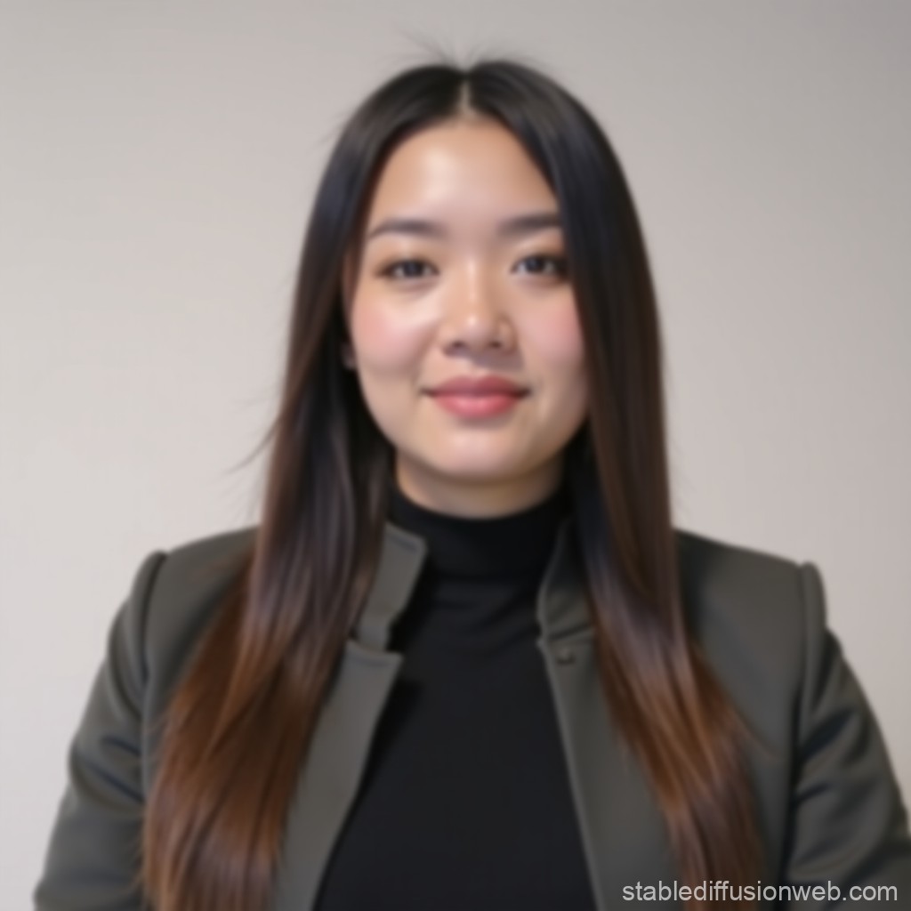 Professional Portrait of a Young Woman with Long Hair