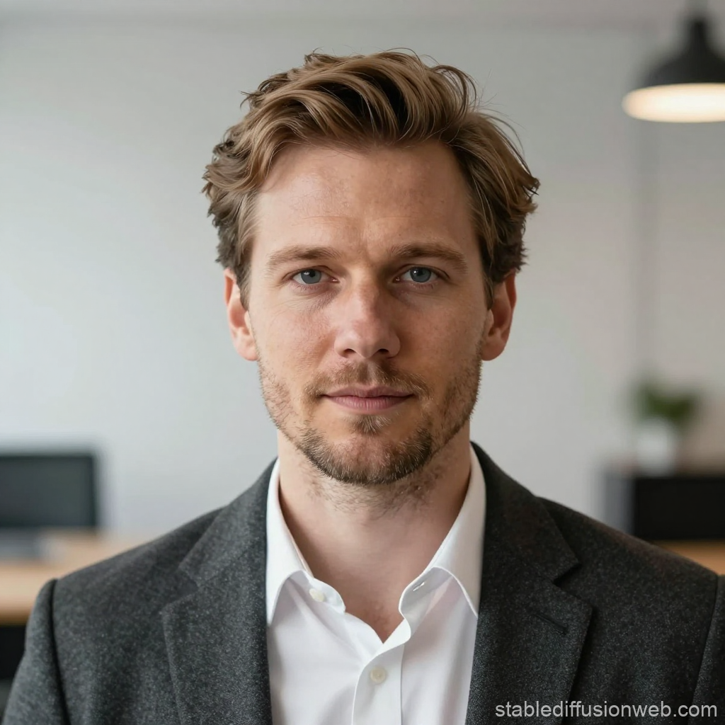 Professional Portrait of Danish Man in Office Setting