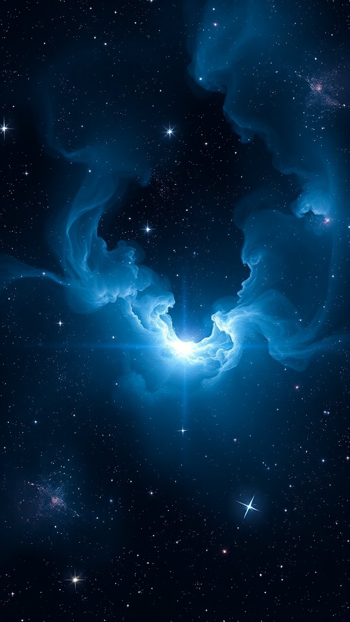 Radiant Blue Nebula in Deep Space