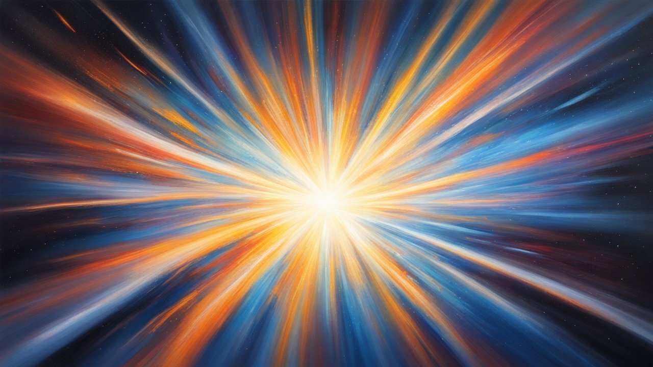 Radiant Burst of Light in Space