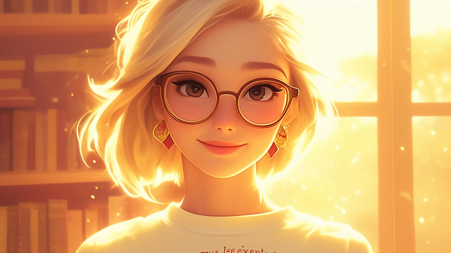 Radiant Portrait of a Young Woman with Glasses