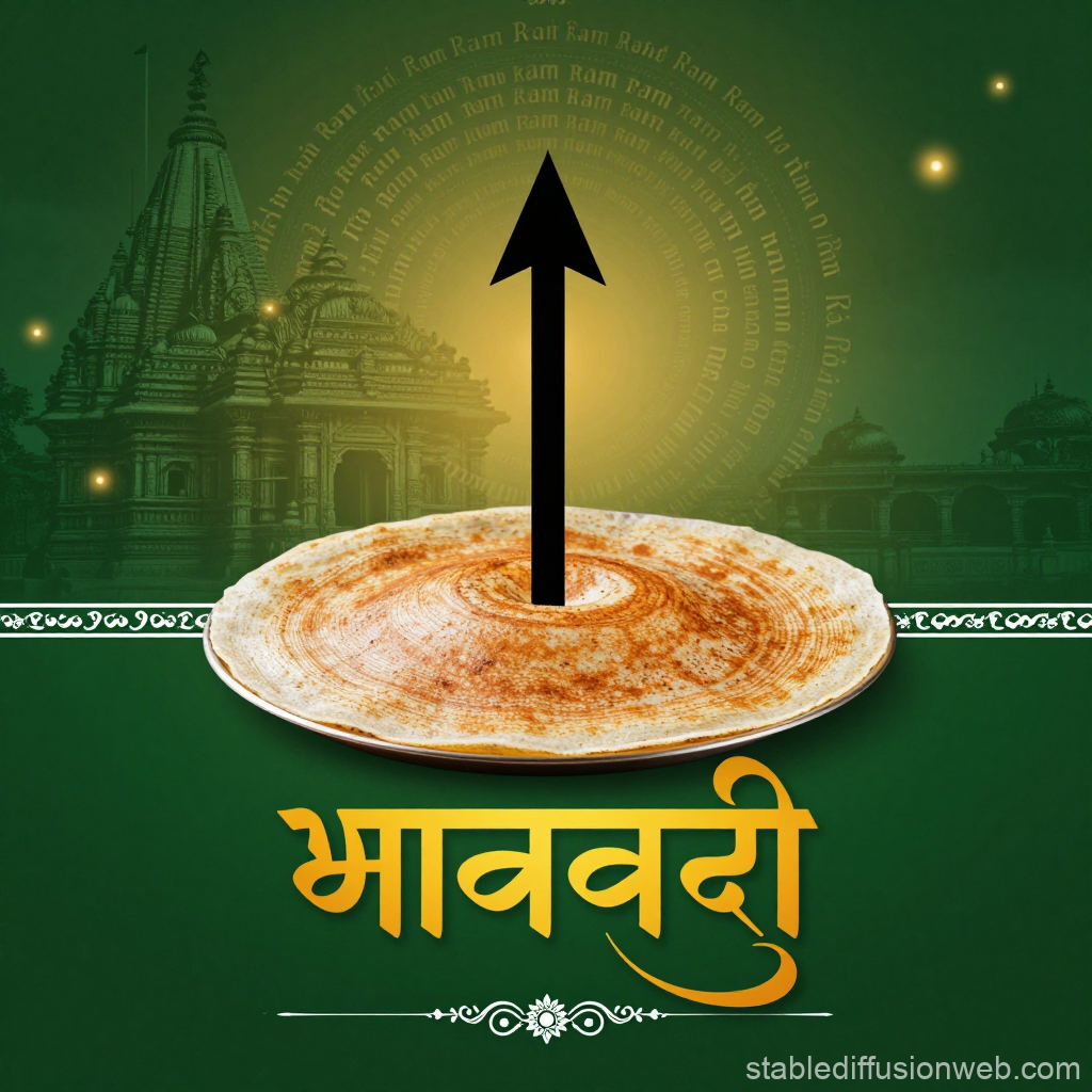 Ram Navami Festival with Traditional Dosa and Temple Silhouette