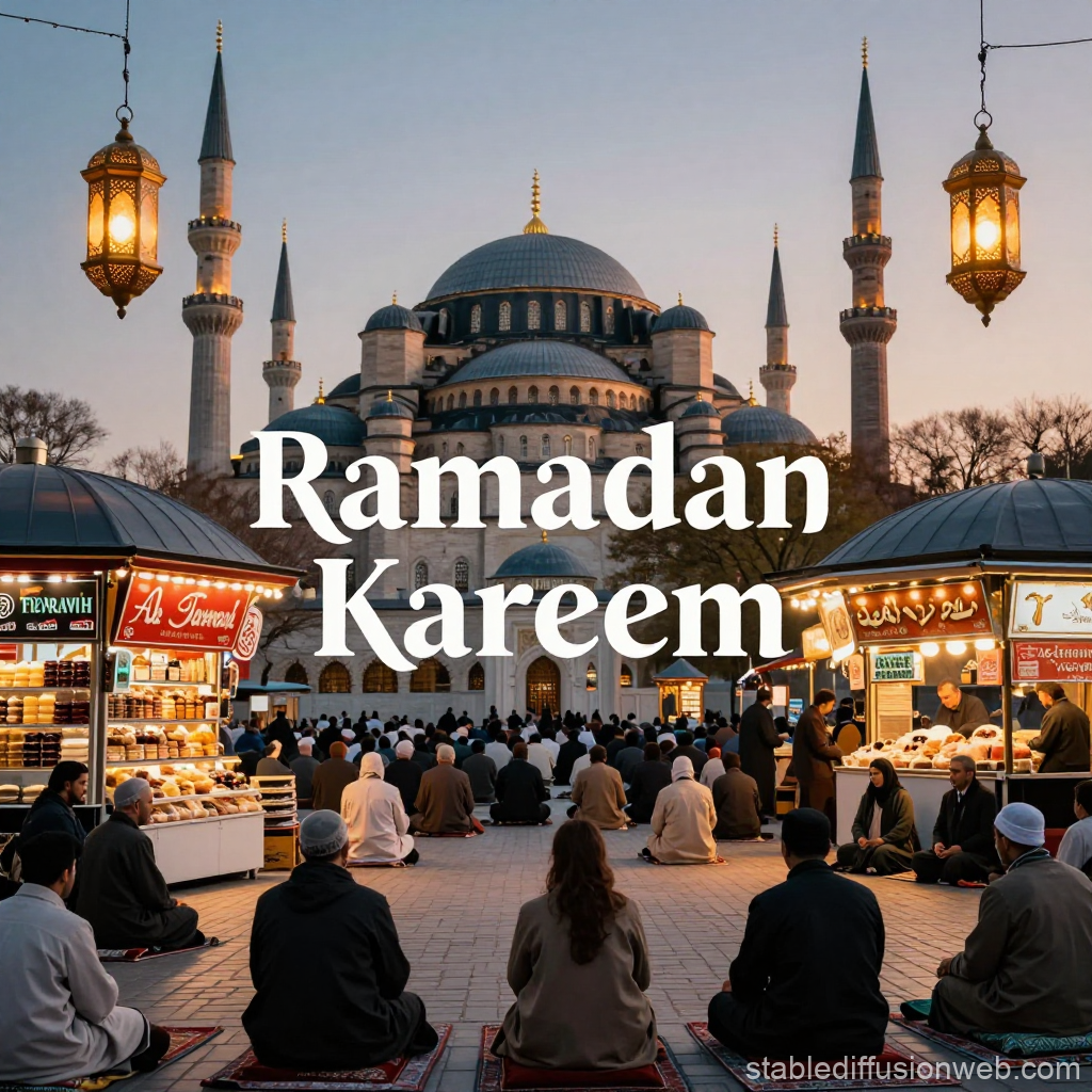 Ramadan Kareem Celebration at Istanbul Mosque