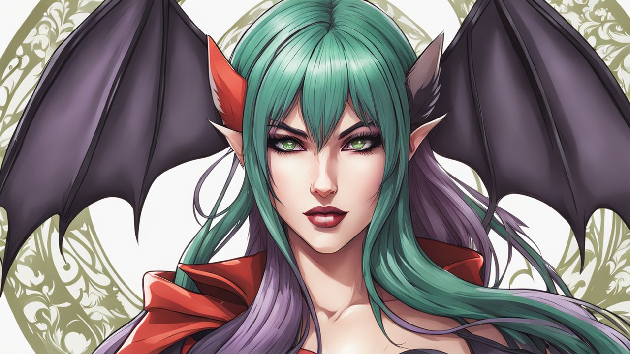 Realistic Anime Portrait of Morrigan Aensland