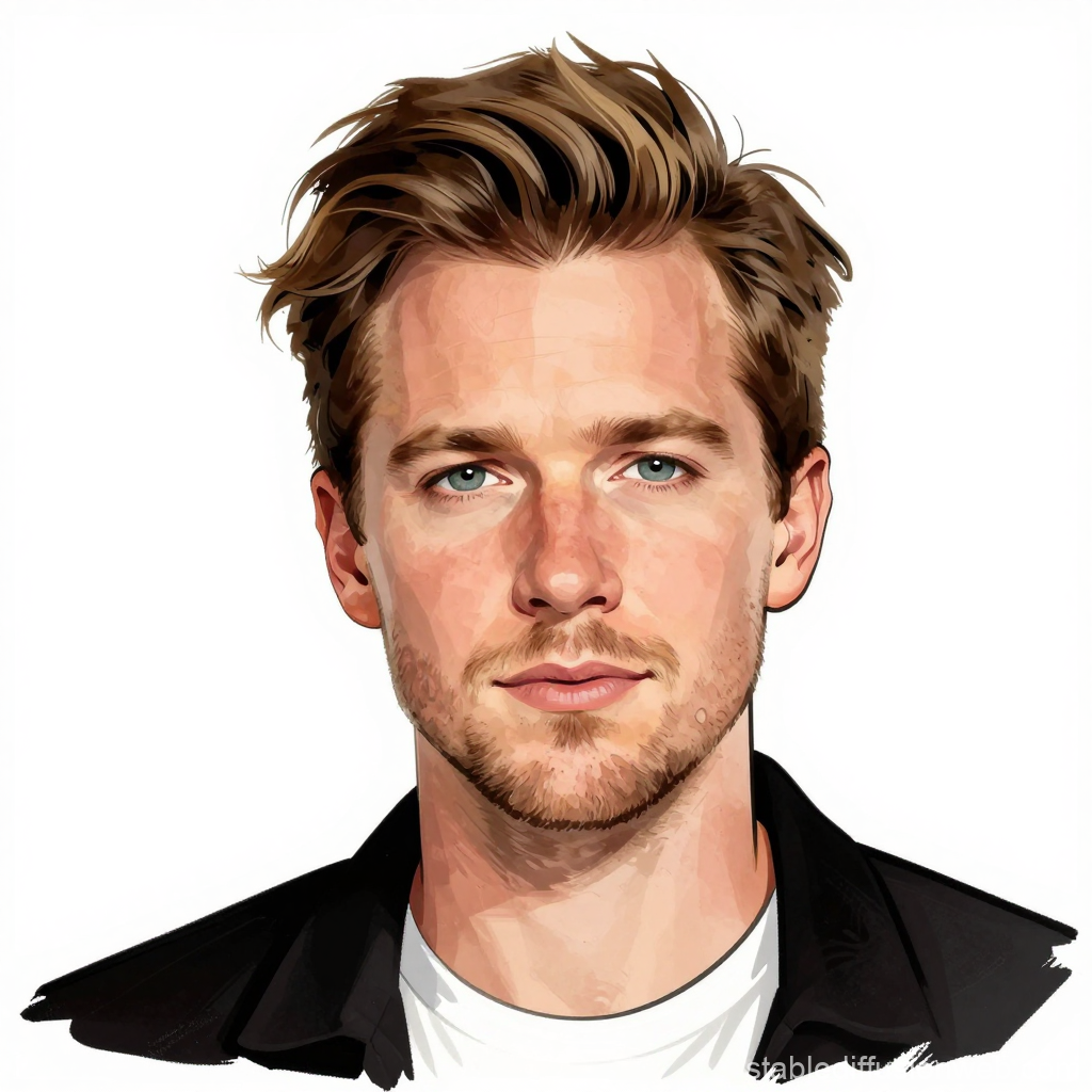 Realistic Caricature Portrait of a Young Man