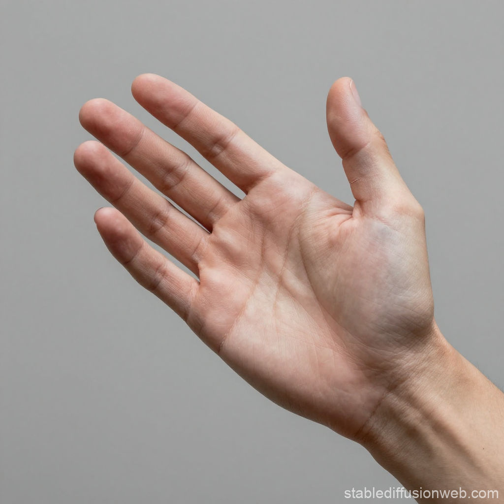 Realistic Close-Up of an Open Human Hand