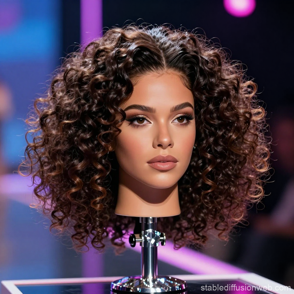 Realistic Curly Hair Beauty Mannequin Head