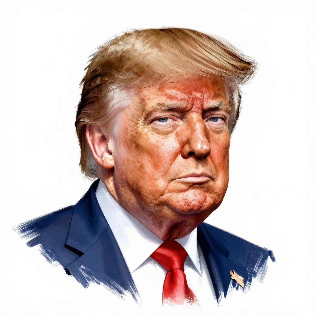 Realistic Digital Portrait of a Serious Man in Suit and Red Tie