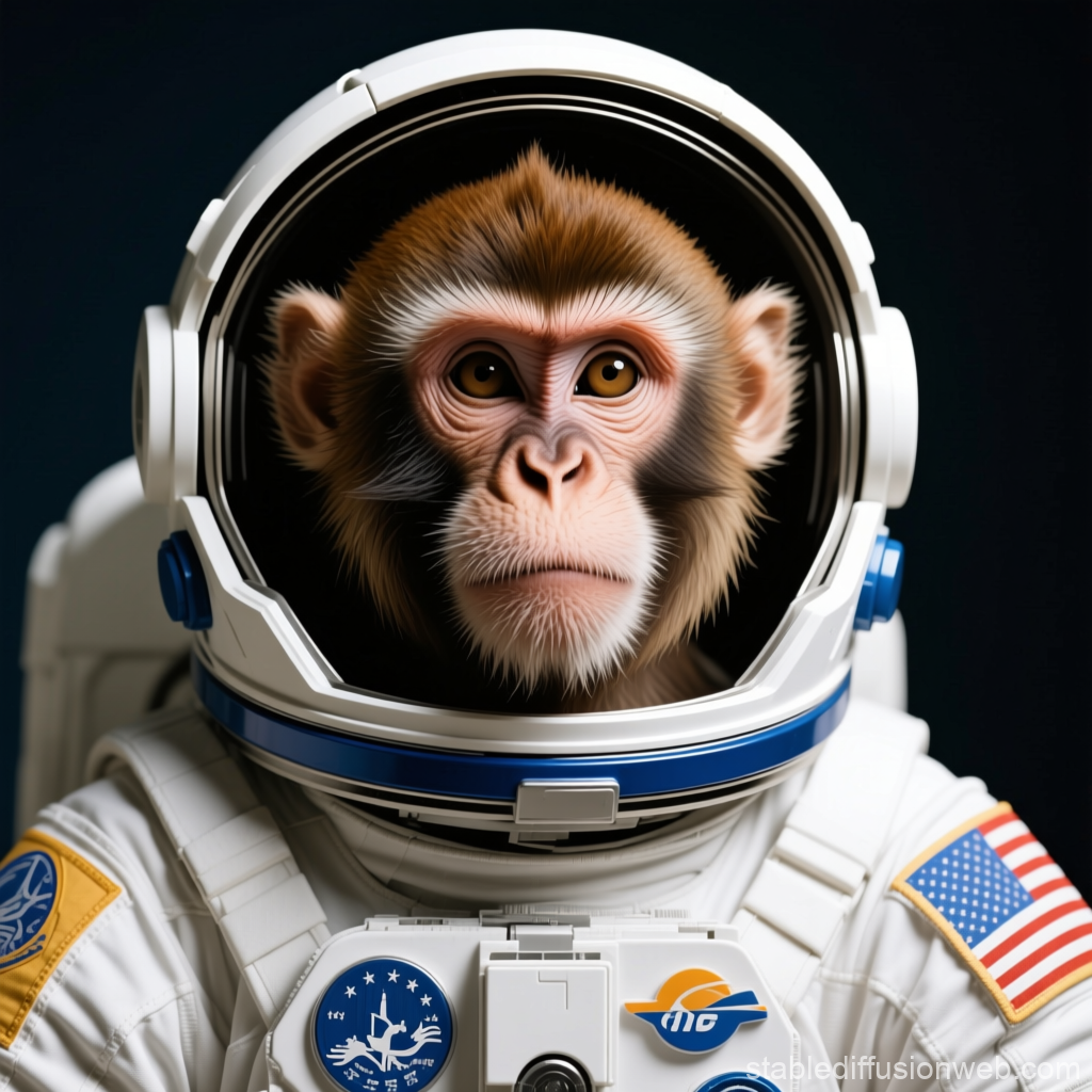 Realistic Monkey Astronaut in Space Suit