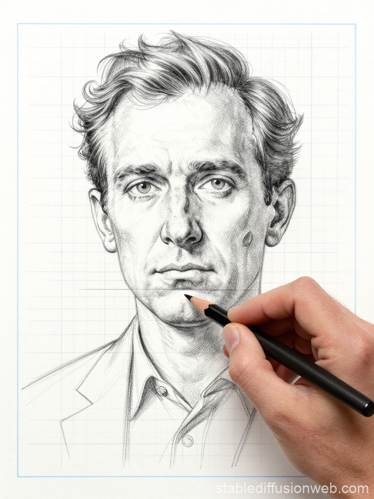 Realistic Pencil Portrait Sketch of a Man
