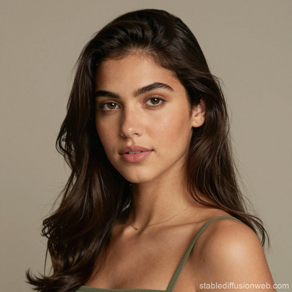 Realistic Portrait of a Brazilian Woman with Natural Beauty
