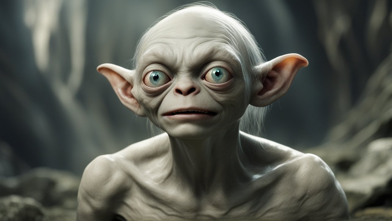 Realistic Portrait of a Fantasy Creature with Large Eyes and Ears