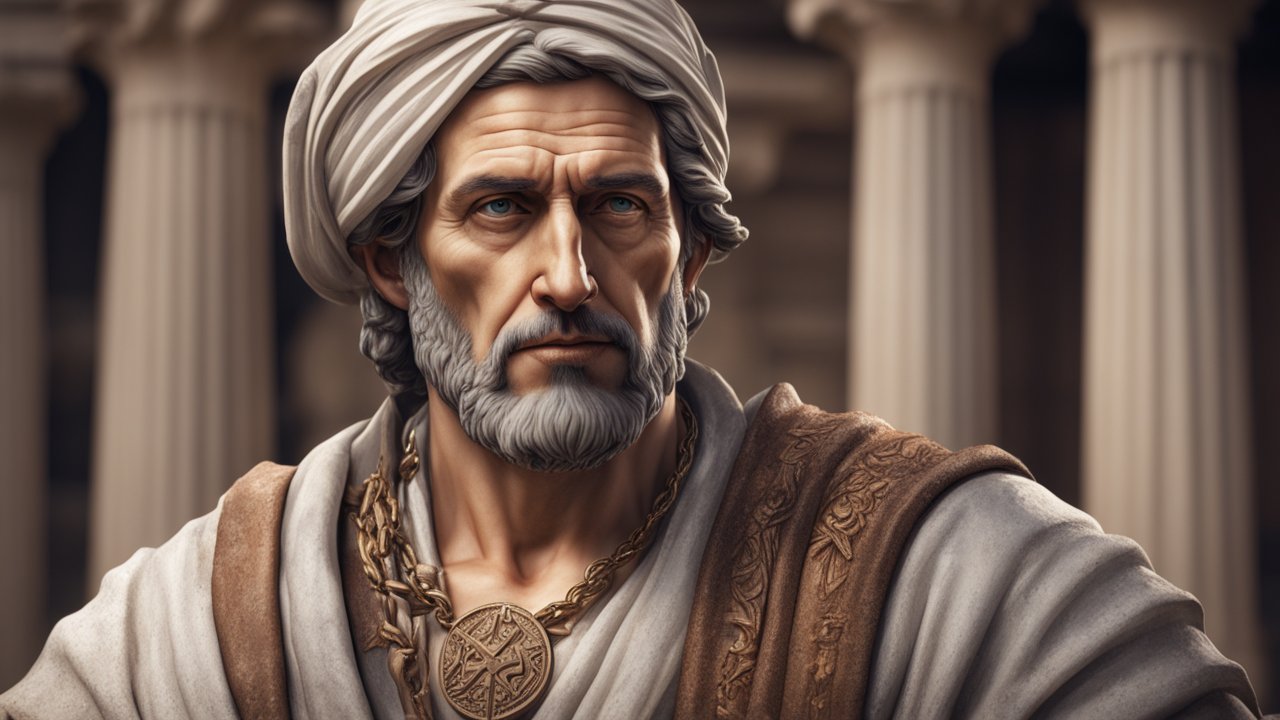 Realistic Portrait of an Ancient Philosopher in Traditional Robes