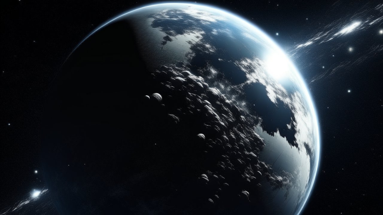 Realistic View of a White Planet from Space