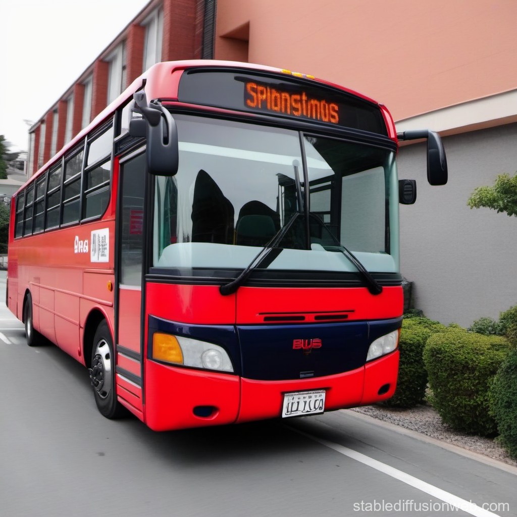 Red City Bus Parked on Urban Street
