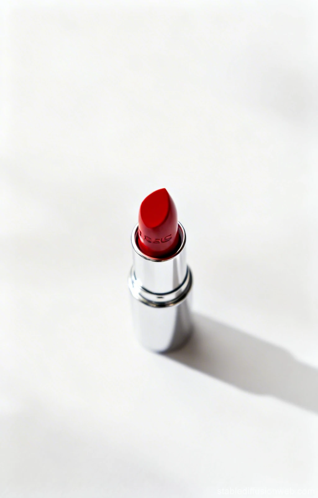 Red Lipstick on White Background