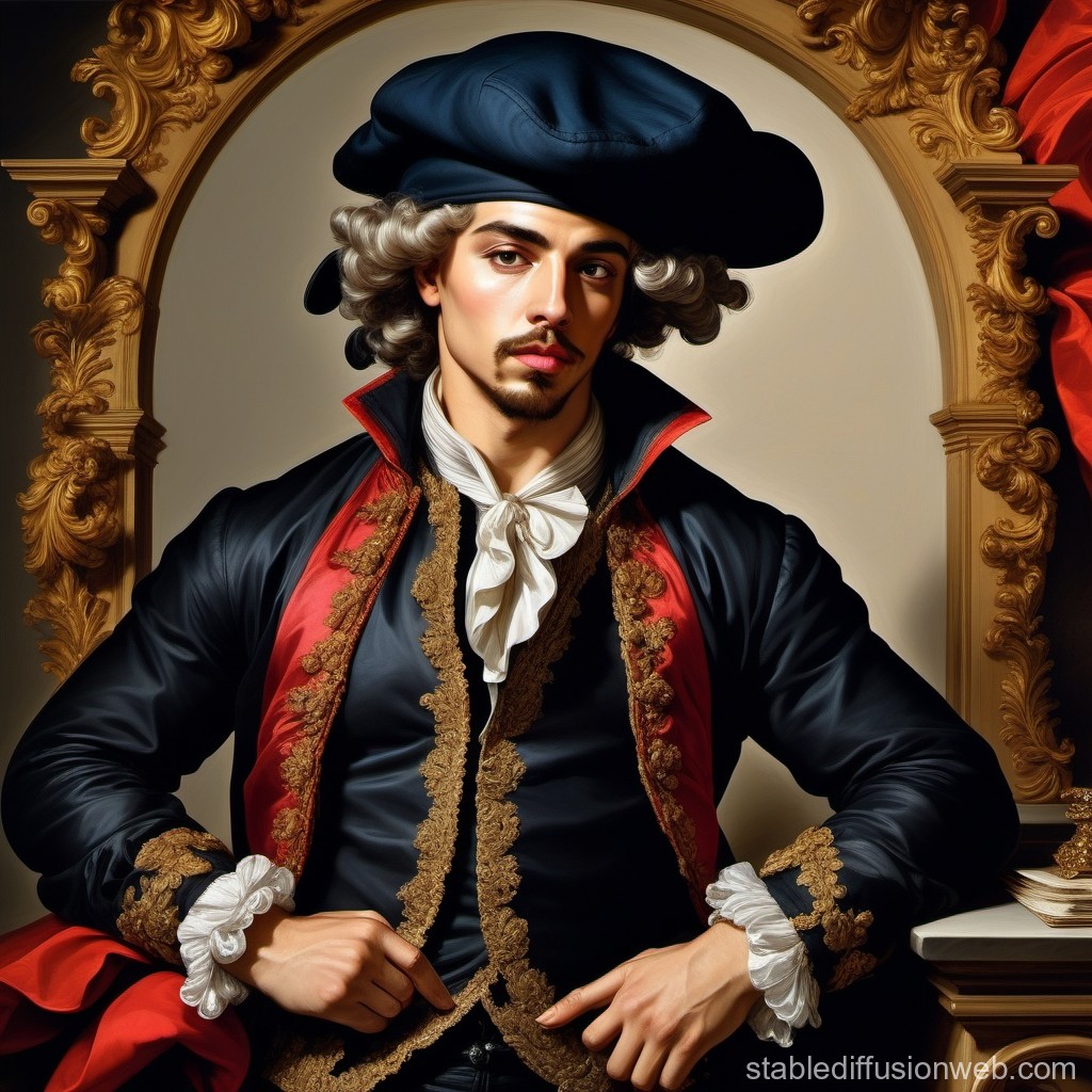 Regal 18th Century Gentleman in Ornate Attire