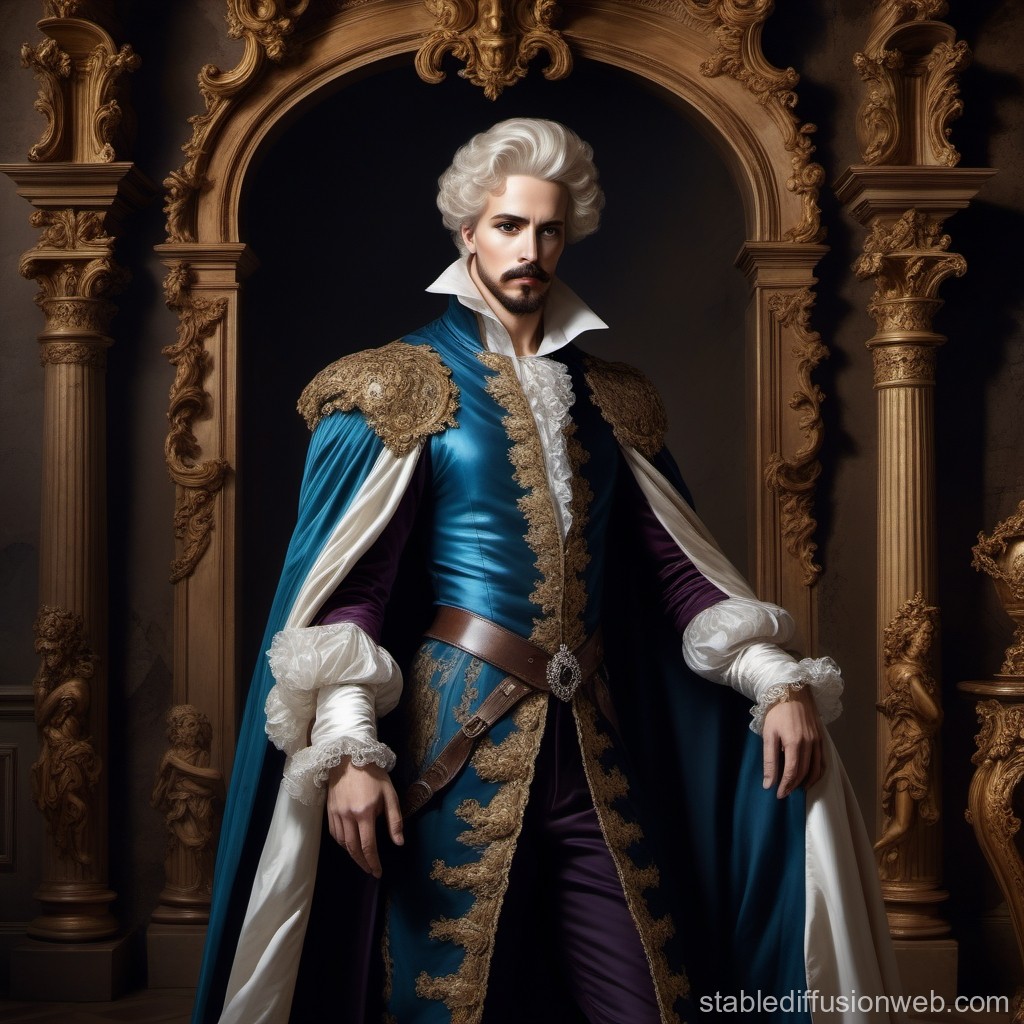 Regal Nobleman in Ornate 18th Century Attire